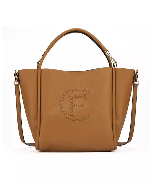 Chic Woven Accent Eco-Leather Handbag