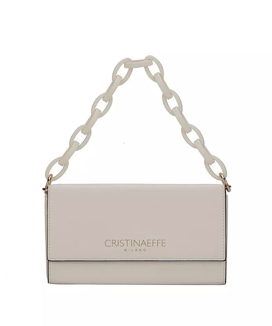 Chic White Faux Leather Crossbody Bag