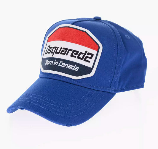Chic Blue Visor Cap with Logo Patch and Adjustable Fit