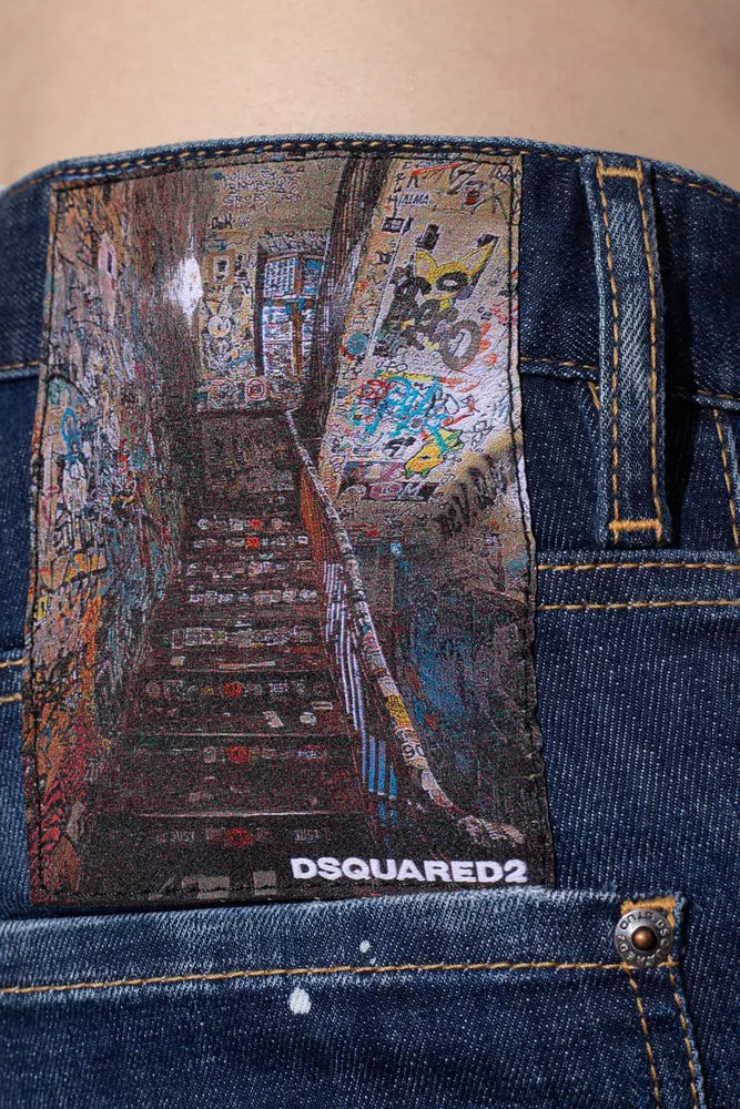 Cool Guy Distressed Tapered Jeans with Splatter Effect