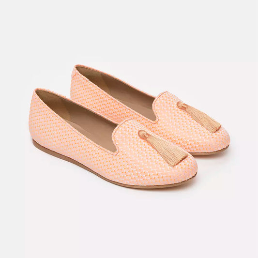 Elegant Pink Silk Alba Loafers