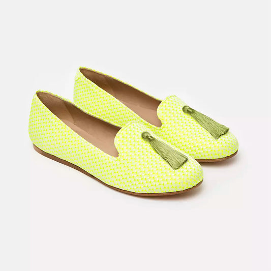 Radiant Yellow Silk Alba Loafers