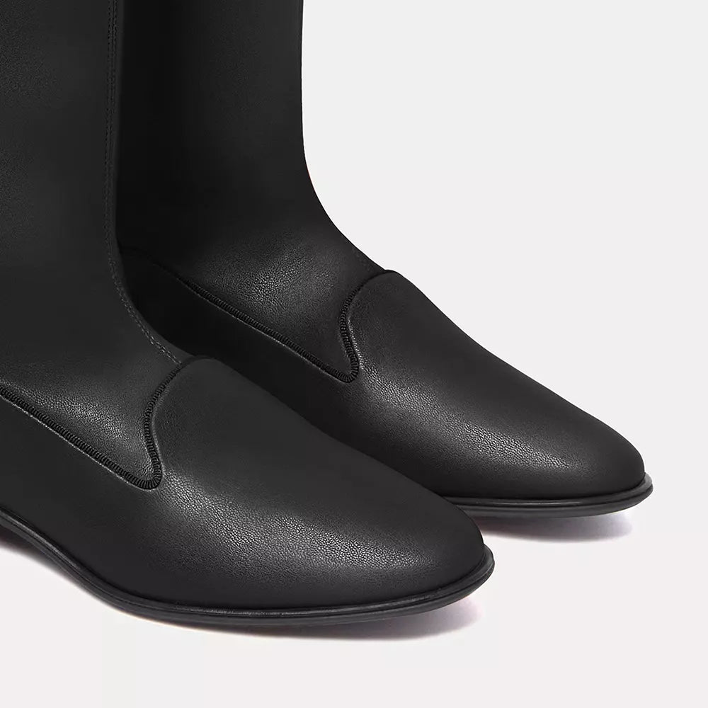 Chic Black Leather Grace Boots