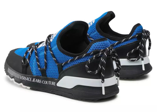 Elegant Black & Blue Nylon Sneakers
