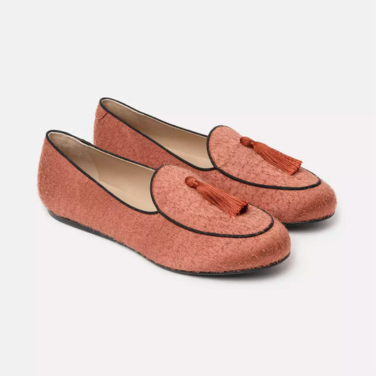 Elegant Rust Silk Tassel Loafers