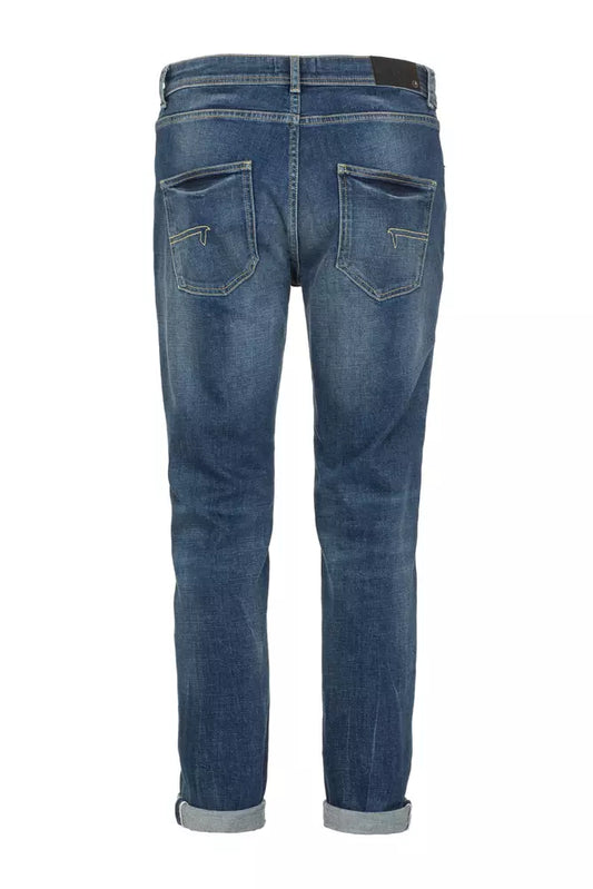 Chic Blue Cotton Stretch Jeans