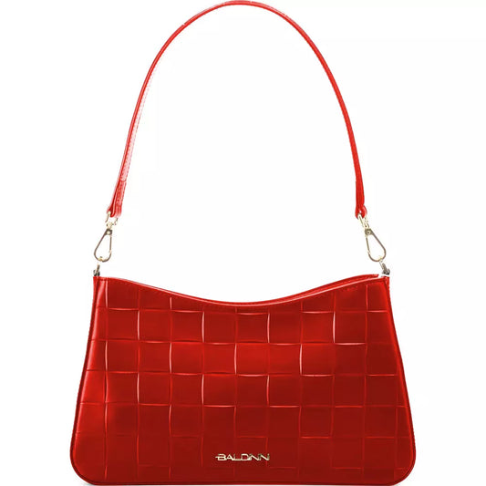 Elegant Red Leather Shoulder Bag