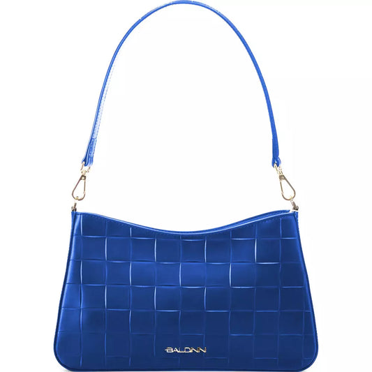 Elegant Light Blue Leather Shoulder Bag