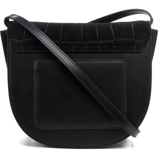 Elegant Leather Crossbody Bag with Flap Closure
