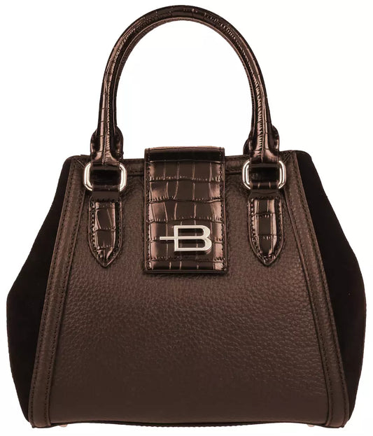 Elegant Crocodile Print Leather Handbag