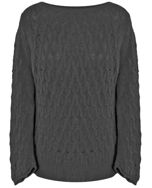 Chic Diamond-Pattern Wool-Cashmere Sweater