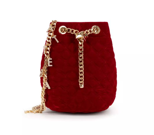 Chic Quilted Velvet Mini Bucket Bag
