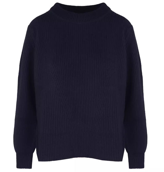 Ribbed Wool-Cashmere Women's Crew Neck Sweater