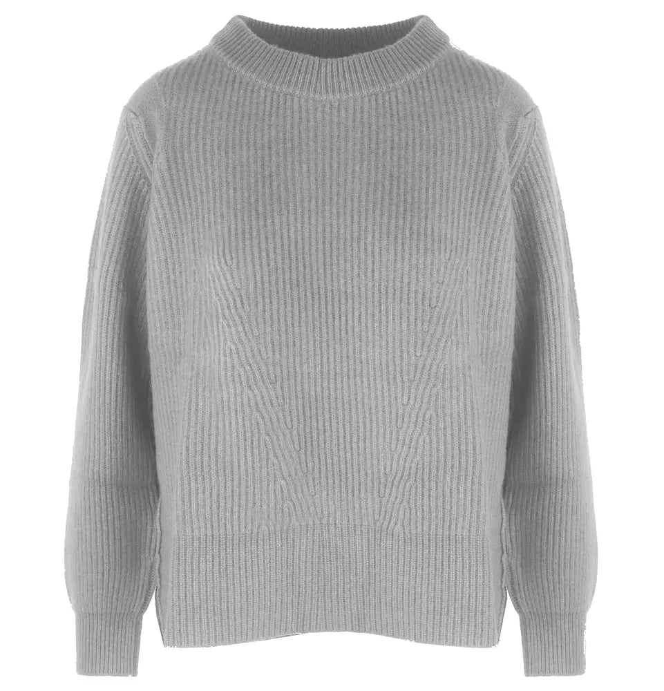 Elegant Ribbed Wool-Cashmere Women's Sweater