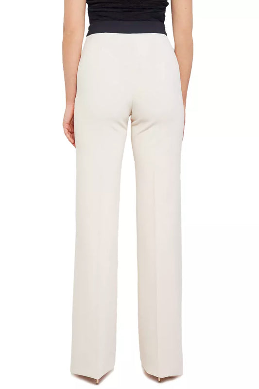 Elegant Palazzo Trousers with Contrasting Waistband
