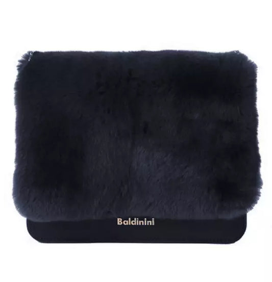 Chic Calfskin Crossbody with Eco-Fur Accent