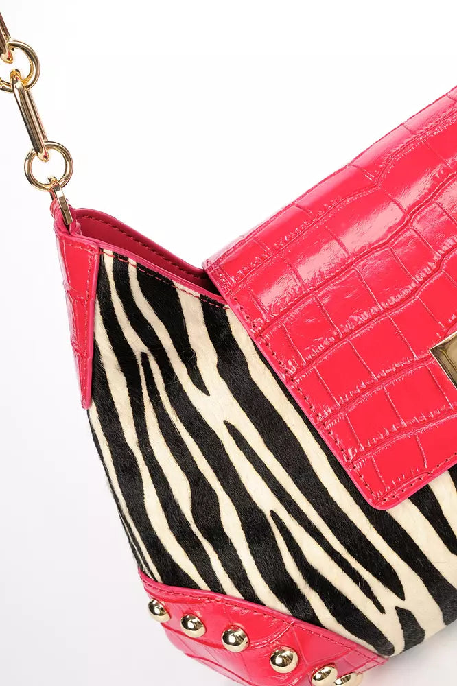 Exotic Print Calfskin Shoulder Bag with Chain Strap