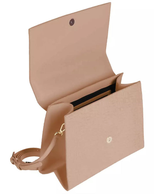 Chic Calfskin Monogram Flap Handbag