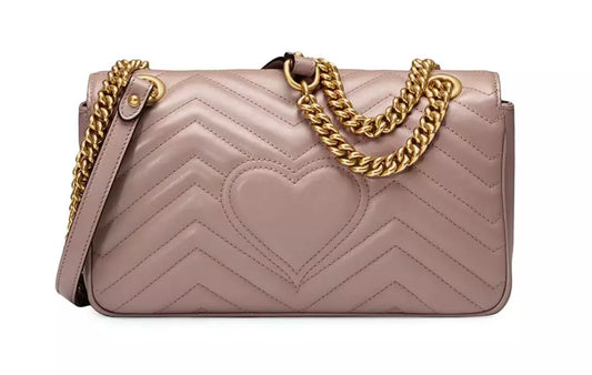 Chic Chevron Quilted Leather Shoulder Bag