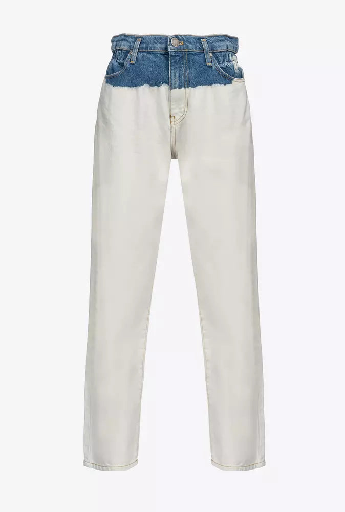 White Gradient Cotton Denim Jeans