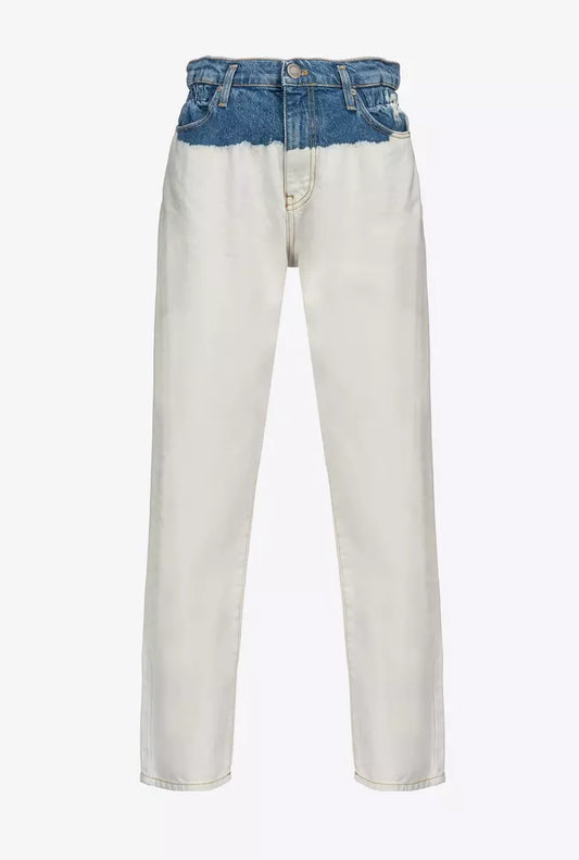 White Gradient Cotton Denim Jeans