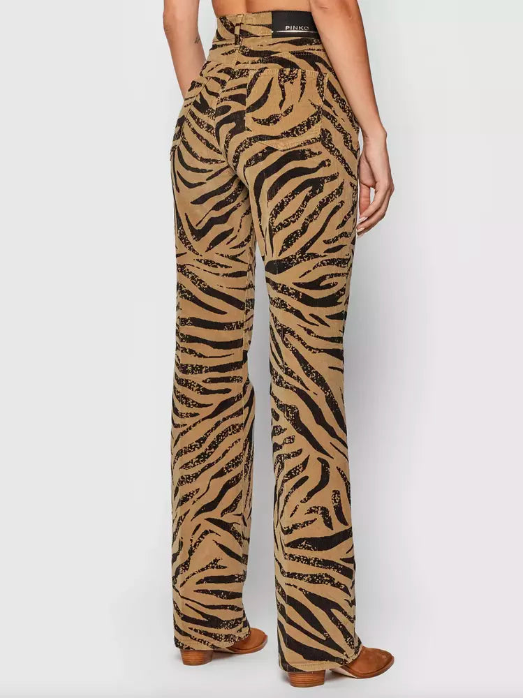 Chic Leopard Texture Cotton Pants