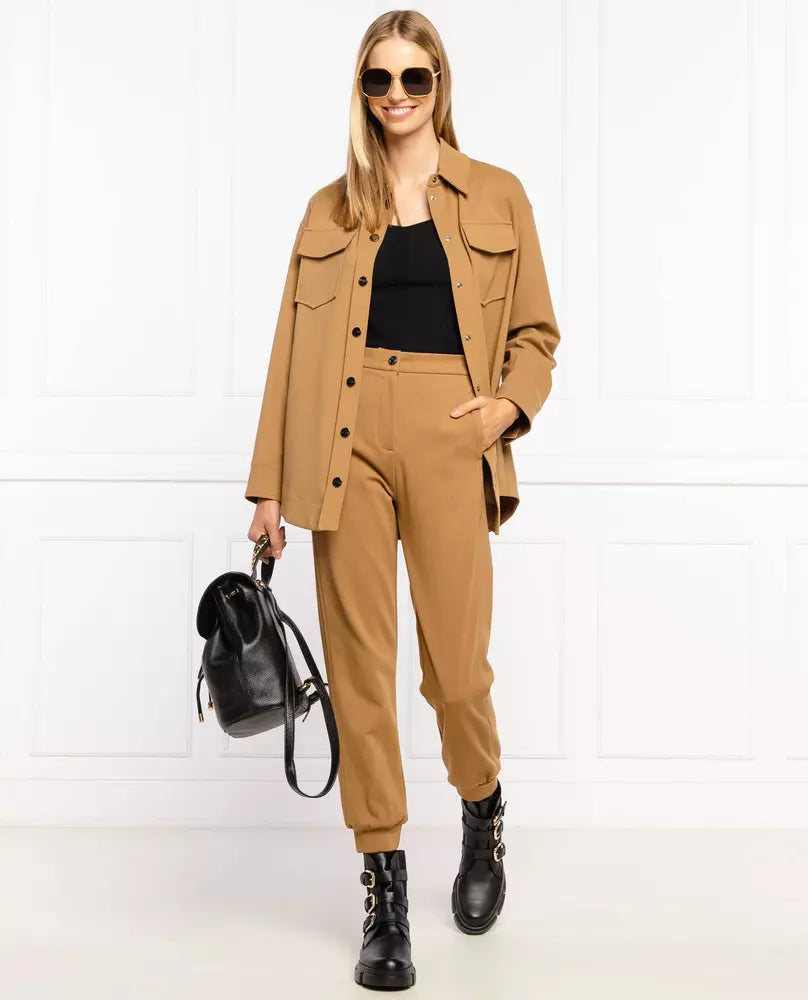 Chic Camel High-Waisted Trousers