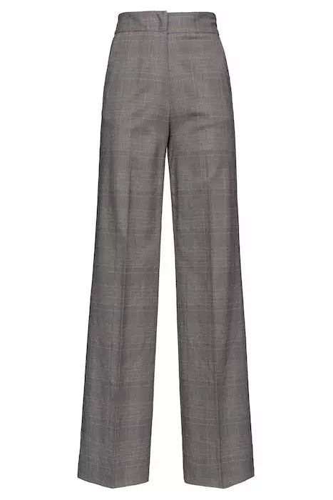 Chic Prince of Wales Checked Wide Trousers