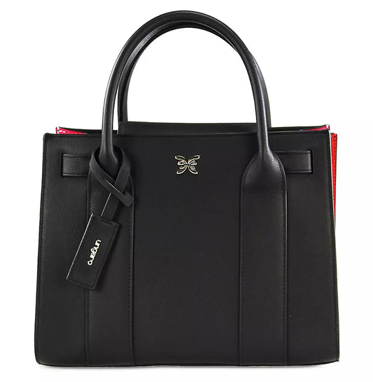 Elegant Black Leather Accordion Shoulder Bag