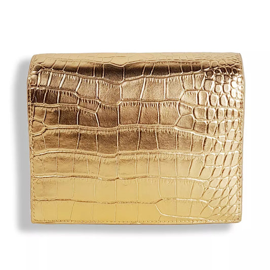 Golden Python Print Calfskin Shoulder Bag