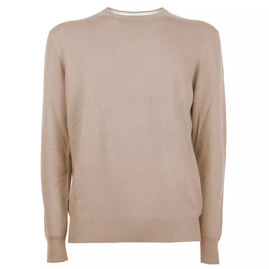 Elegant Beige Wool-Cashmere Men's Sweater