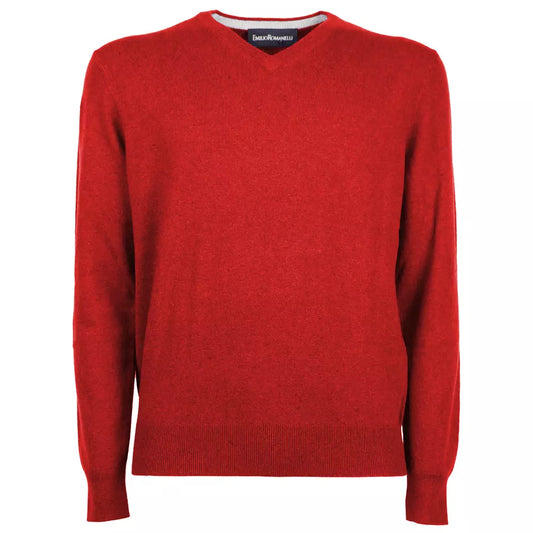 Elegant V-Neck Wool-Cashmere Blend Sweater