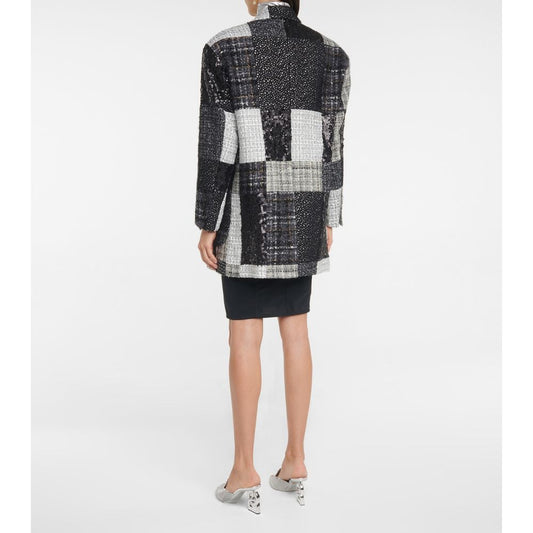 Elegant Sequin Tweed Patchwork Jacket