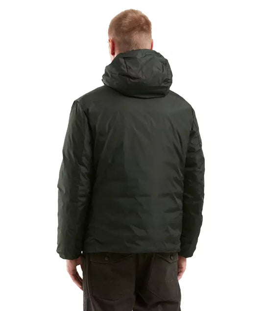 Chic Green Men's Winter Jacket – Smooth & Quilted