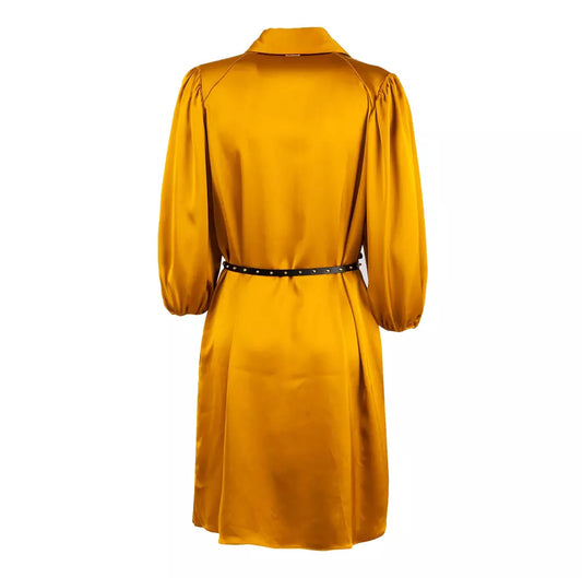 Radiant Yellow Summer Dress with Belt