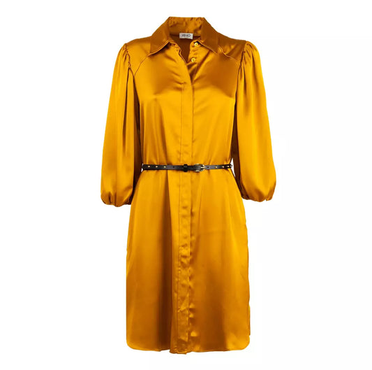 Radiant Yellow Summer Dress with Belt