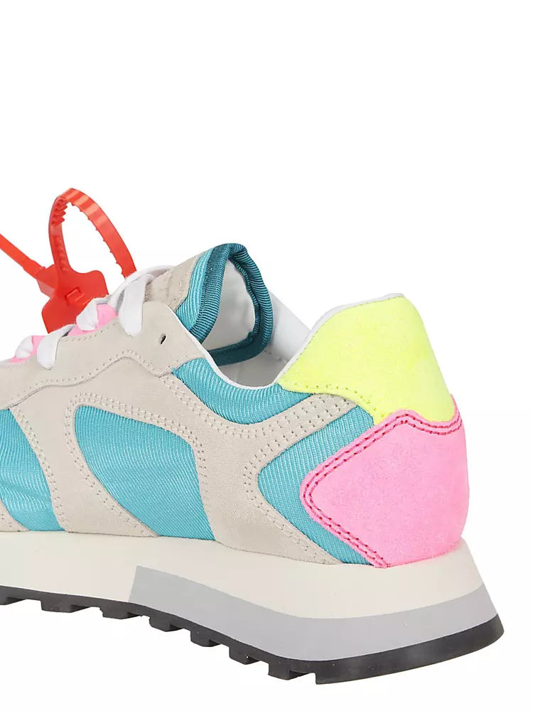 Multicolor Leather and Tech Fabric Sneakers
