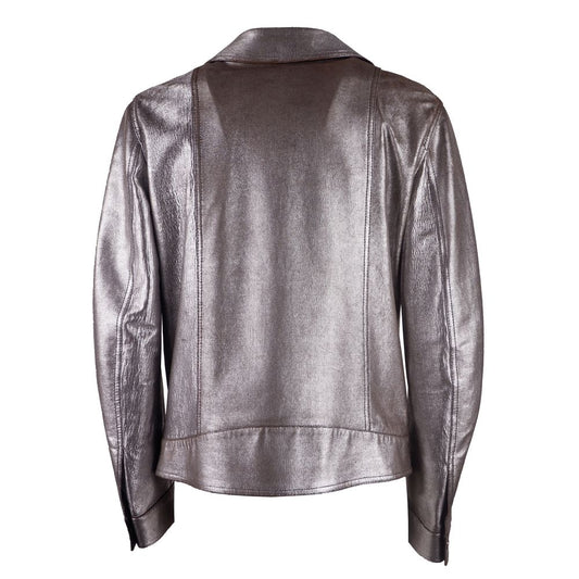 Chic Vintage Effect Lambskin Leather Jacket