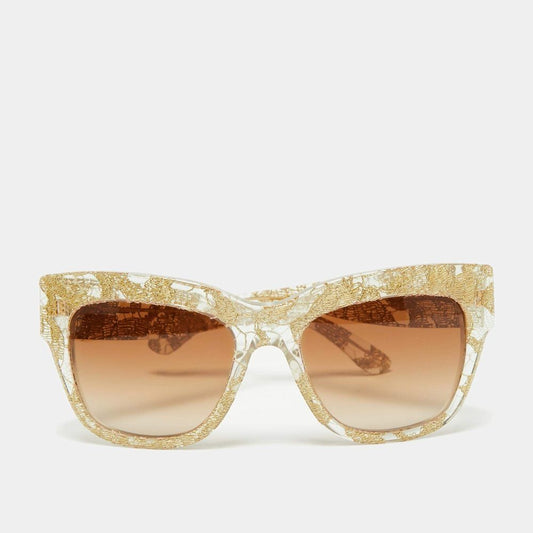 Chic Flesh Pink and Gold Weave Sunglasses