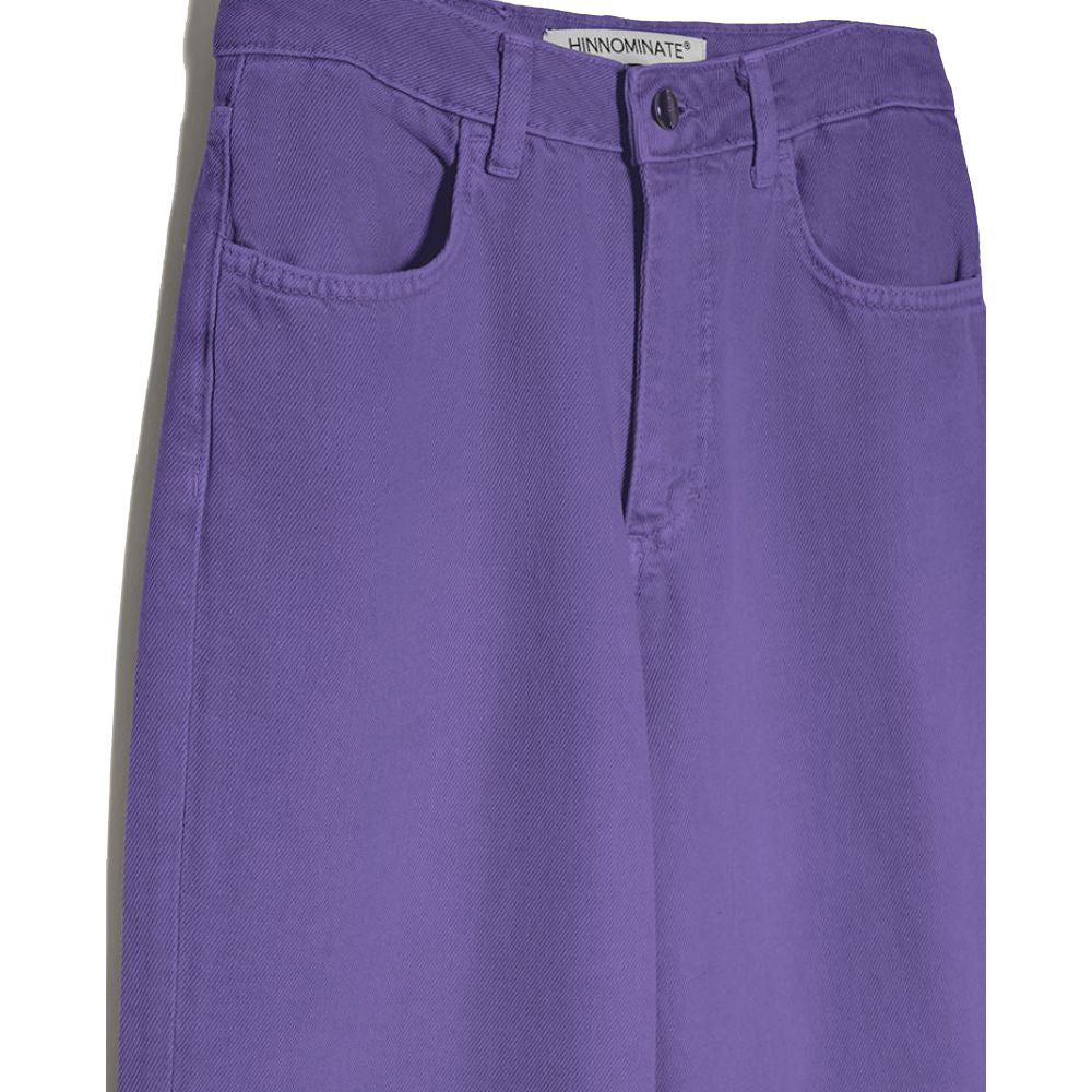 Elegant Purple Flared Cotton Jeans