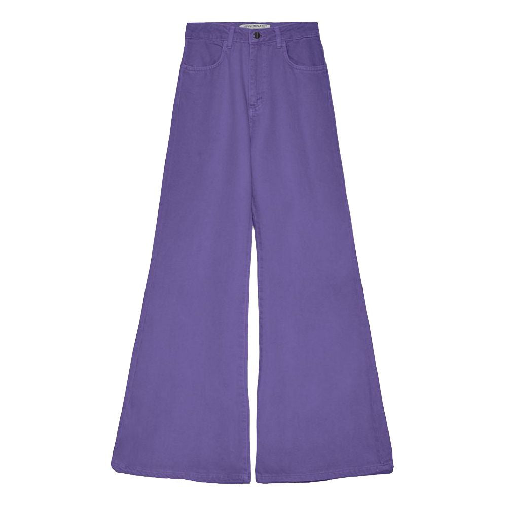 Elegant Purple Flared Cotton Jeans