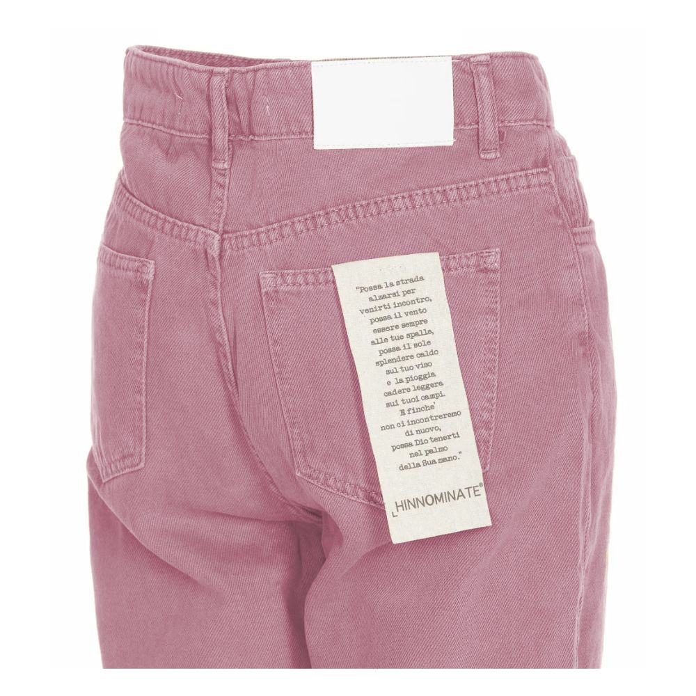 Chic Pink Raw Cut Bottom Jeans