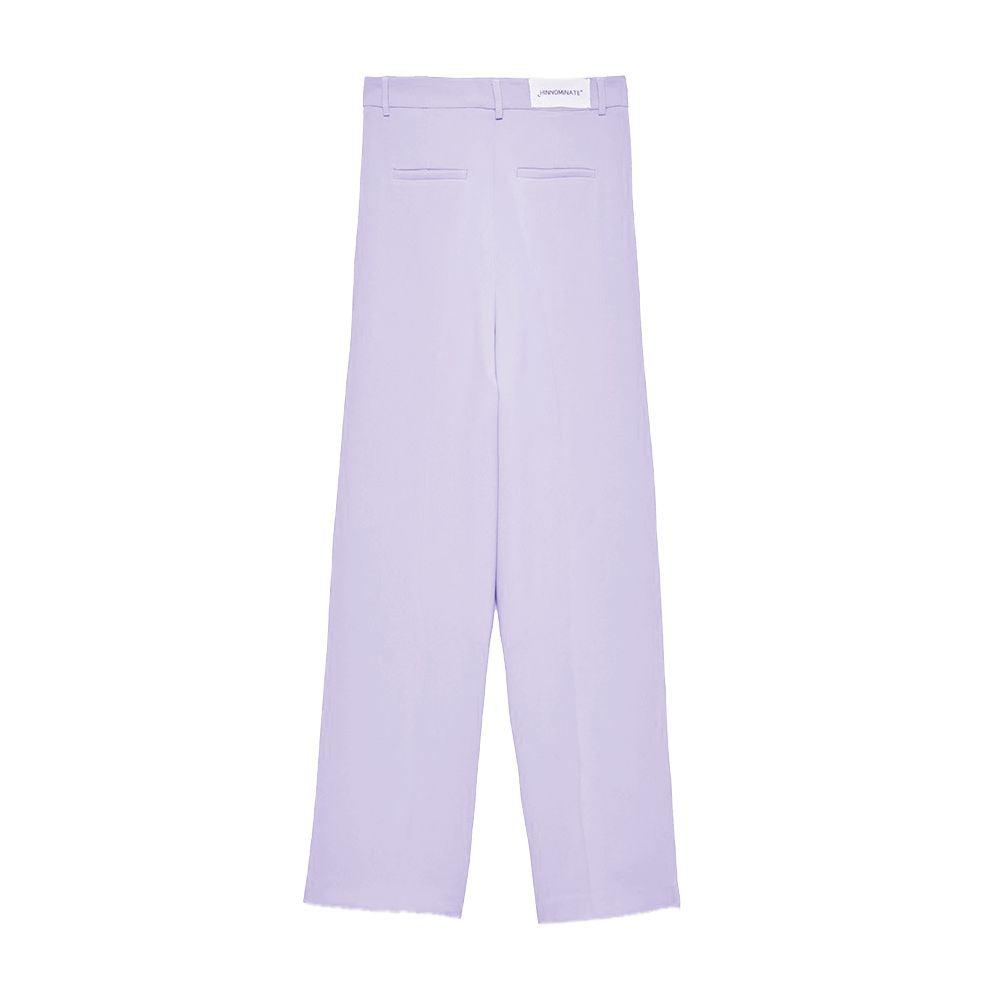 Elegant Purple Crepe Trousers for Women