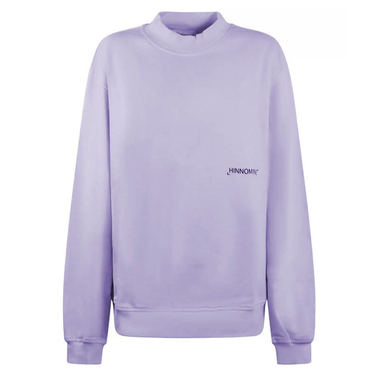Chic Purple Crew-Neck Logo Sweatshirt