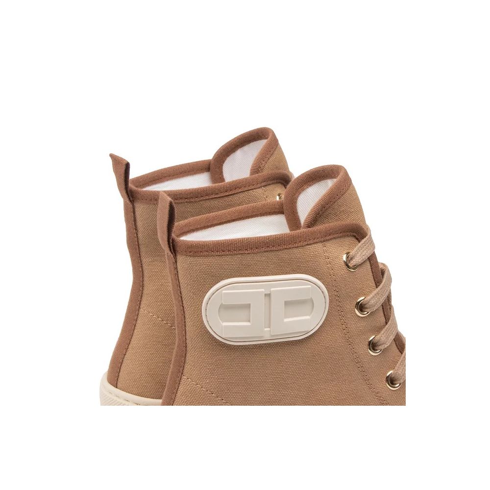 Elegant Canvas Ankle Boots with Side Logo