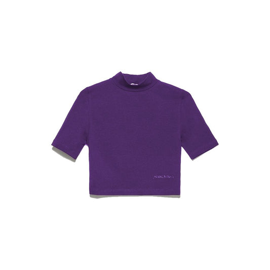 Chic Purple Bi-Elastic Crop Top