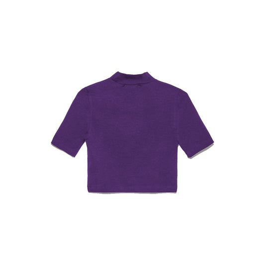 Elegant Purple Crop Top with Stretch Comfort
