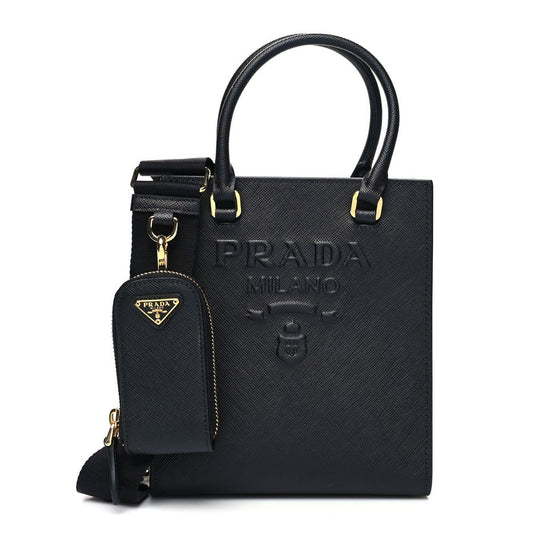Elegant Black Saffiano Leather Shoulder Bag