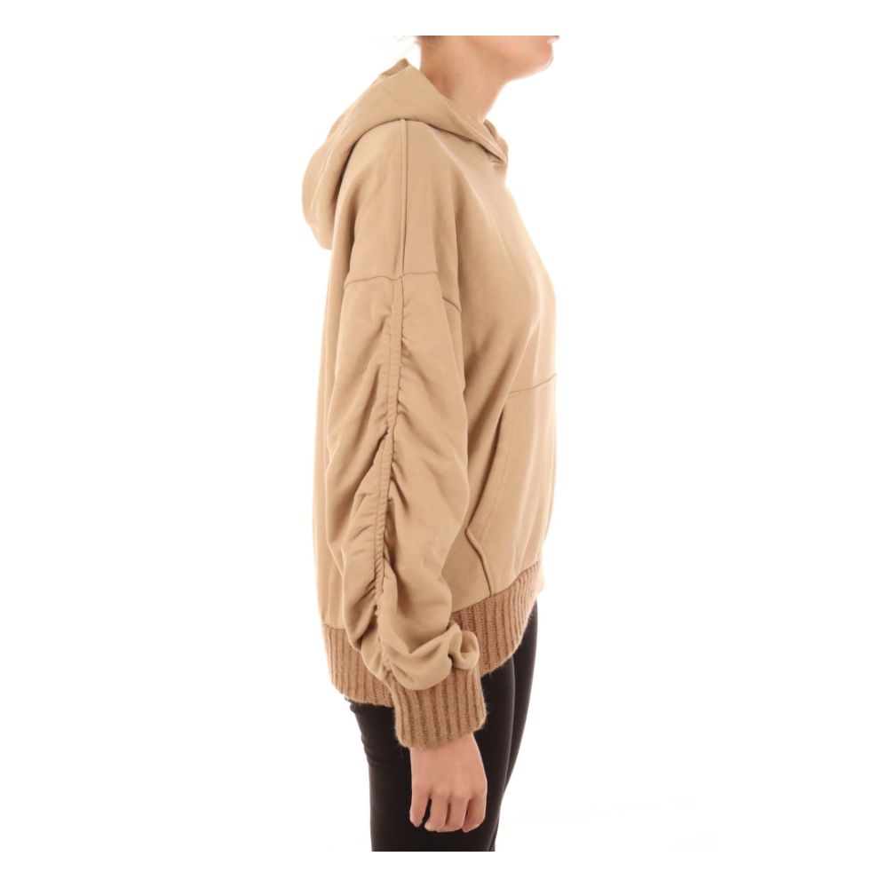 Chic Oversized Cotton Hoodie with Ruffled Sleeves
