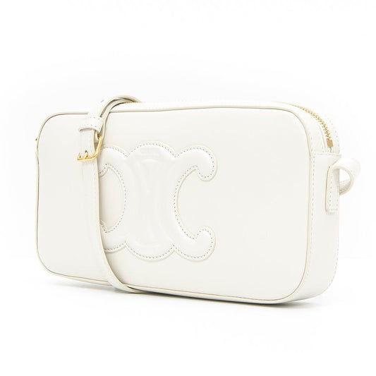 Elegant White Calfskin Leather Shoulder Bag